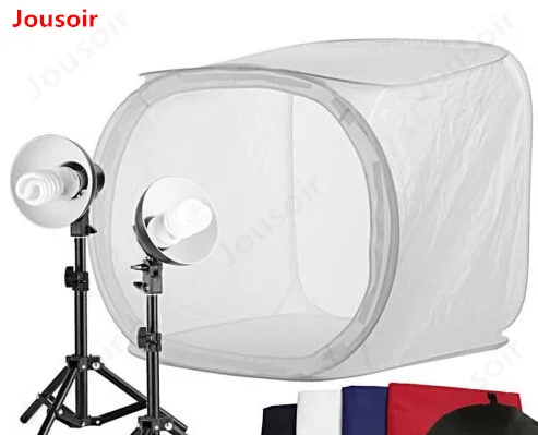 Photo Studio Shooting Tent Light Diffusion Soft Box Kit with 4 Colors Backdrops(Red Dark Blue Black White) for Photography CD15