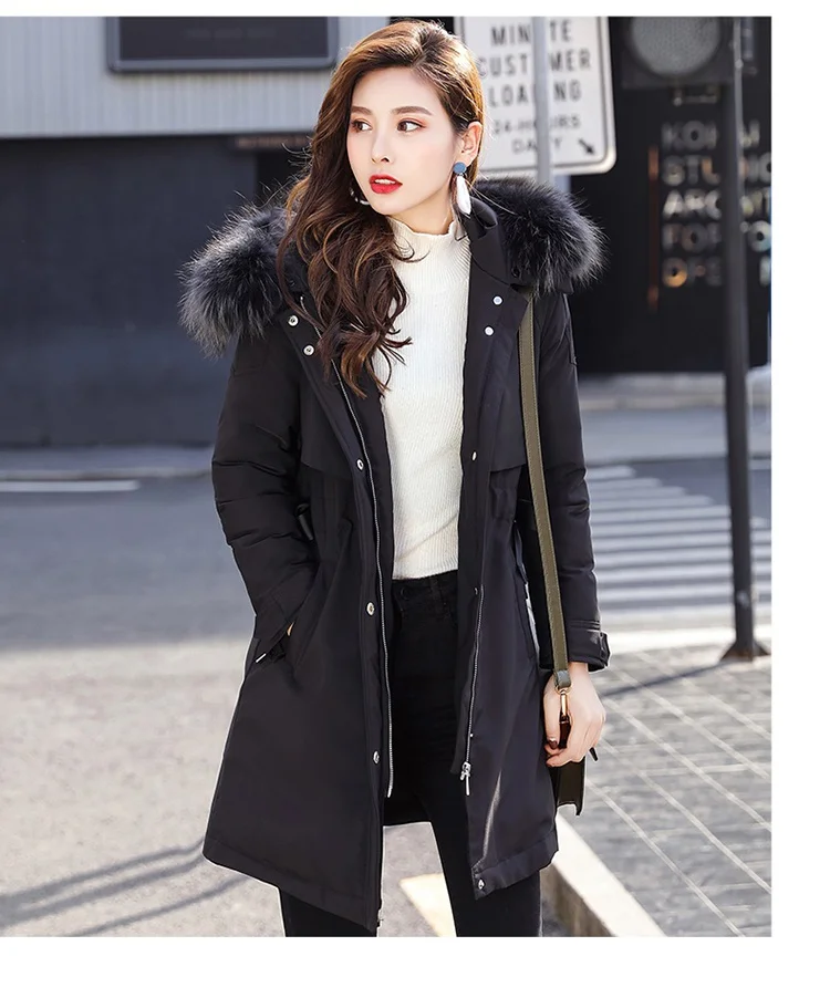Parka Women Jackets Winter Long Hooded Women Winter Coat Korean Style Adjustable Waist 2018 New Parkas Female LZ980 (9)
