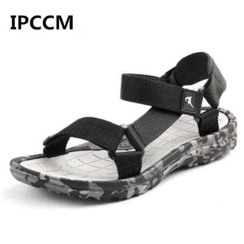 

IPCCM Summer Men Sandals Flat Upstream Shoes Male Camouflage Casual Beach Shoes Walking Flip Flops Gladiator Sandals