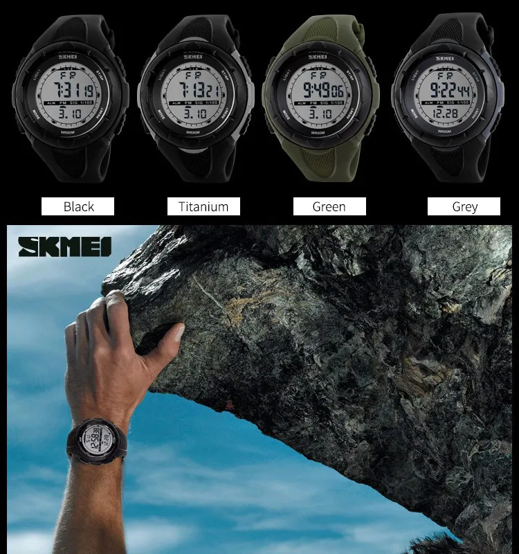 SKMEI Fashion Simple Sport watch Men Military Watches Alarm Clock Shock Resistant Waterproof Digital Watch reloj hombre 1025