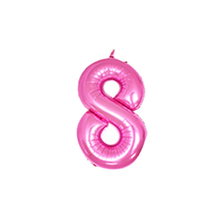 40 дюймов золотое серебряное число фольгированные шары большие цифры баллоны с гелием Надувное свадебное украшение день рождения - Цвет: pink number 8