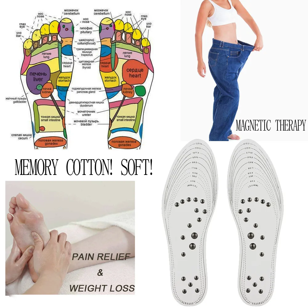 

100% Brand New High Quality Massage Footpad Memory Cotton Magnetic Massage Leisure Shoe Insoles Gel Pad Therapy Acupressure Care
