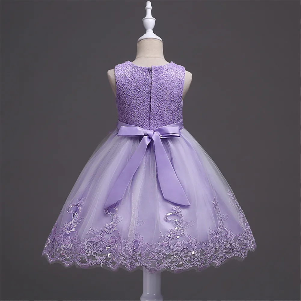 Платье для девочек с кружевной аппликацией и бисером; детское платье с цветочным узором для свадебной вечеринки; платья подружки невесты