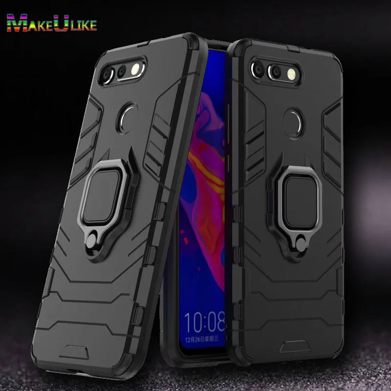 

Armor Case For Huawei Honor V20 V10 10 6X Back Cover PC Silicone Ring Kickstand Phone Bag Case For Huawei Honor 6X V 20 10 Cover