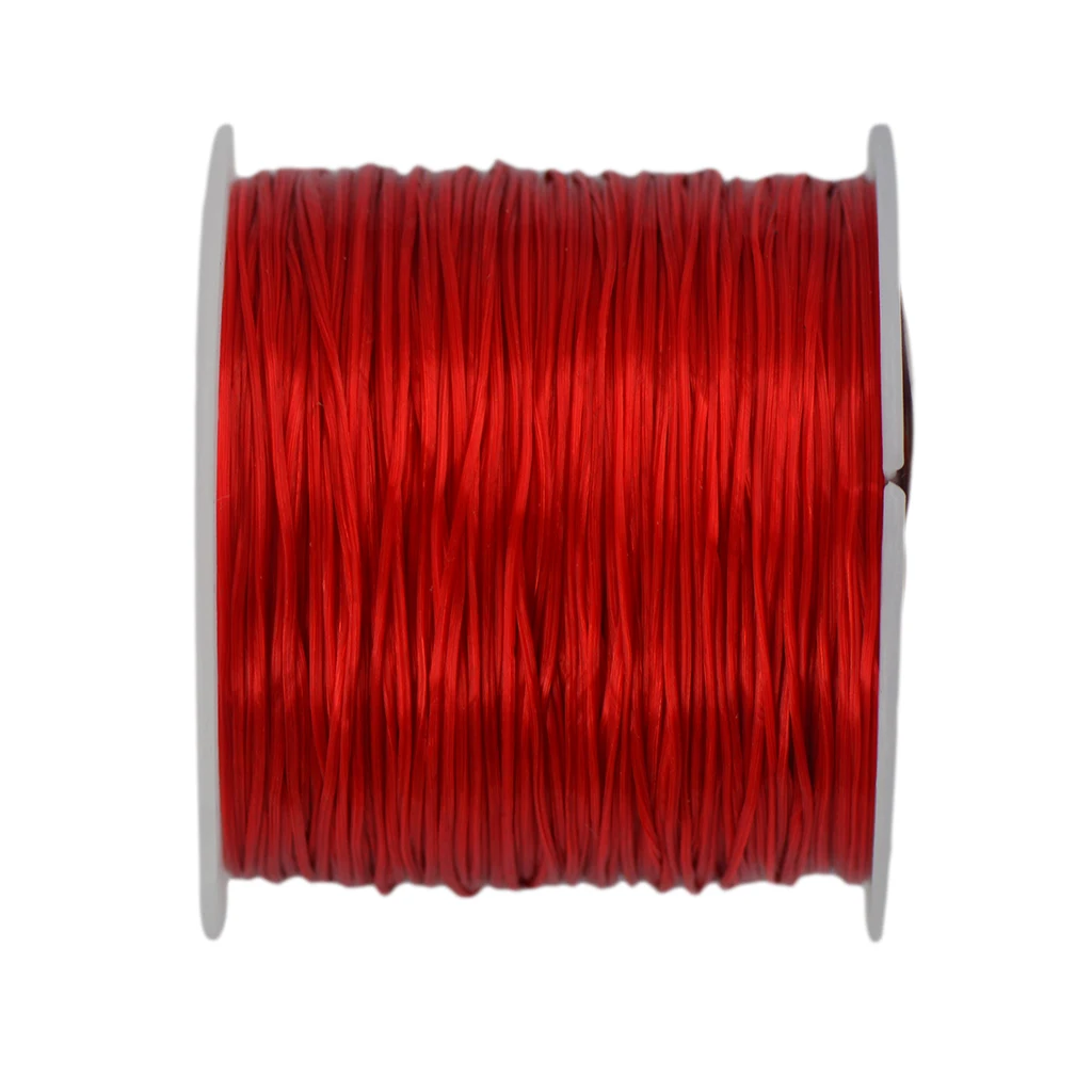 50 Yards Stretch Polyester Crystal String Cord Roll Jewelry Making DIY Red