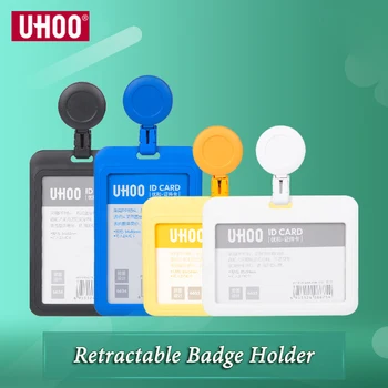 Картинка UHOO Новый высокое качество Пластик ID держатель для карт выдвижной держатель для бейджа пропустить идентичность держатель для бейджа оптова...