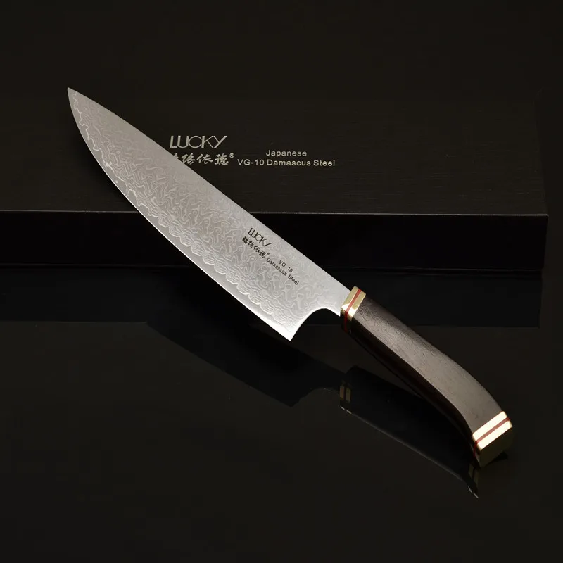 Professional 8inch Damascus Stainless Steel Ebony Wooden Handle Janpanese Kitchen Knife Chef Knife VG10 Knife 46 Professional 8inch Damascus Stainless Steel Ebony Wooden Handle Janpanese Kitchen Knife Chef Knife VG10 Knife 46