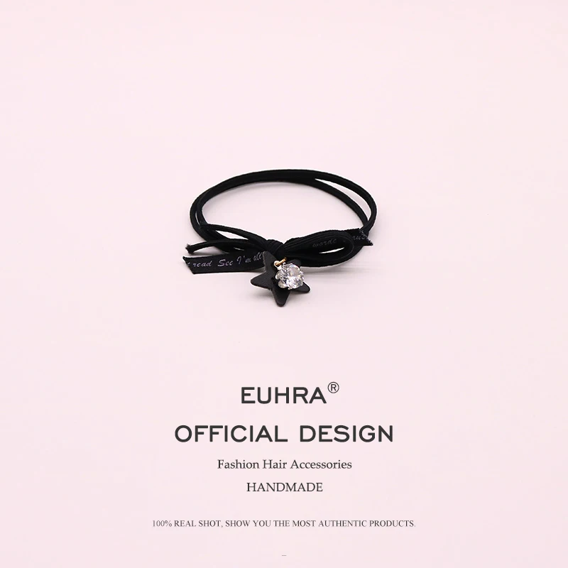 EUHRA/8 цветов, эластичная резинка для волос в полоску с бантом и буквенным принтом для женщин, Детская резинка, дизайн, модная