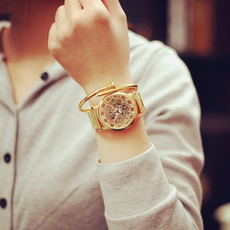 New Fashion Brand Hollow Watch Neutral Personality Golden Unique Wrist Watches Men Women Watch Clock Relogio Feminino Bayan Saa New Fashion Brand Hollow Watch Neutral Personality Golden Unique Wrist Watches Men Women Watch Clock Relogio Feminino Bayan Saa