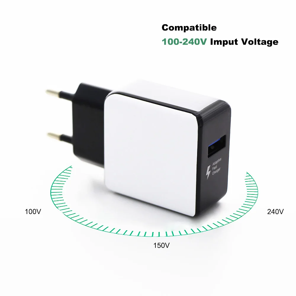 USB جدار محول الشحن سريع شاحن العالمي الهاتف المحمول ل فون Xiaomi سامسونج اللوحي محول السفر 5 V 2.5A 9 V 1.5A USB جدار محول الشحن سريع شاحن العالمي الهاتف المحمول ل فون Xiaomi سامسونج اللوحي محول السفر 5 V 2.5A 9 V 1.5A