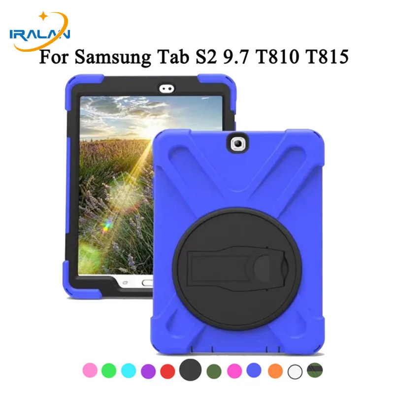 

Kids Shockproof Back Case For Samsung galaxy tab S2 9.7 T810 T815 T819 T813 Heavy Duty Silicon Rubber Stand Cover+screen+sytlus