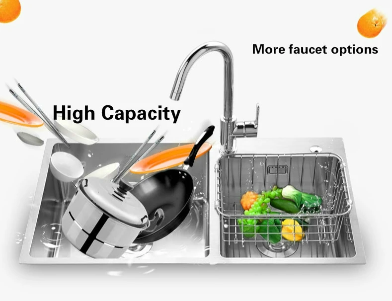 Бесплатная доставка роскошная Кухонная мойка для квартиры овощи ручная раковина