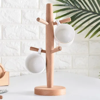 

Cup Holder Tree Stylish Wooden Mug Tree for Storage Coffee Tea Cup Portavasos de madera creativo RT99