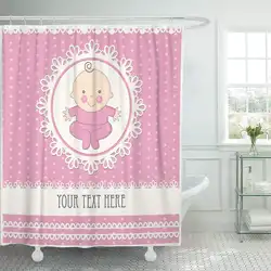Душа Шторы s Ванная комната Шторы розовый родился для маленьких девочек объявление рождения Ретро рождения Винтаж небольшой кружева