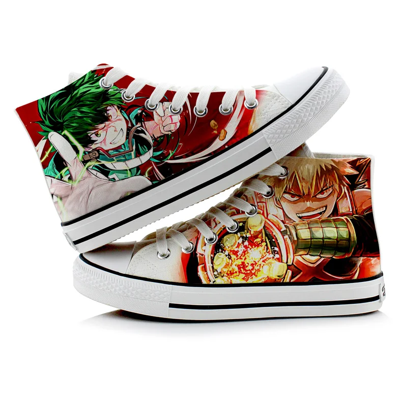 

My Hero Academia Cosplay High Canvas Shoes Izuku Midoriya Boku no Hero Academia Katsuki Bakugou Shoes Casual Sneakers Men Women