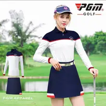 Женская одежда для гольфа, осенне-Весенняя футболка в полоску с длинными рукавами, дышащая быстросохнущая рубашка для гольфа, костюмы с юбкой