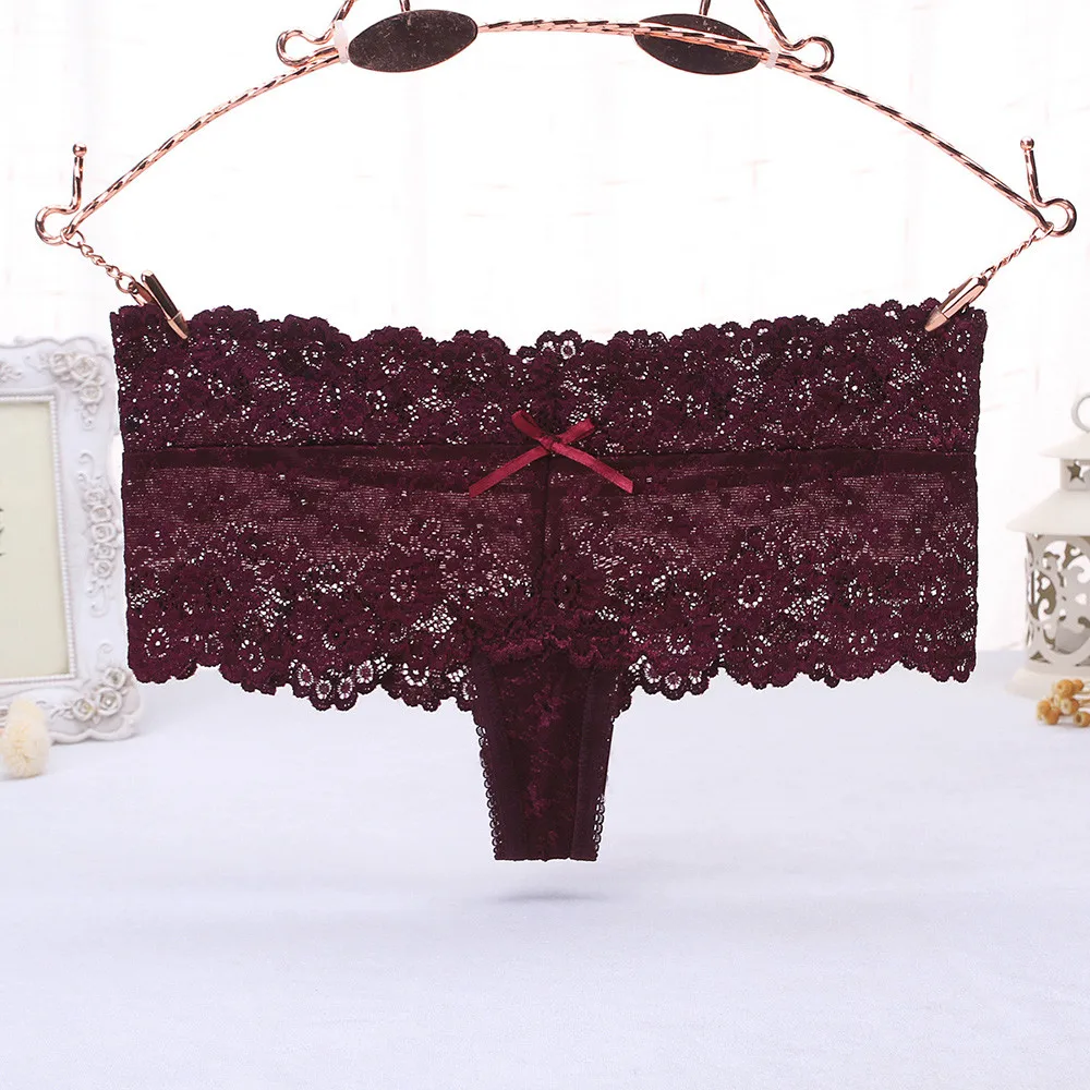 Sexy Lace Panties Women Fashion Cozy Lingerie Tempting Pretty Briefs High Quality Cotton Low Waist Cute Women Underwear - Цвет: Purple