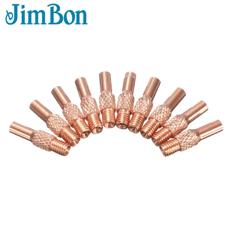 

JimBon 10pcs Welding Gun Contact Tips 0.8mm For MIG Spool Gun Push Pull Feeder Torch