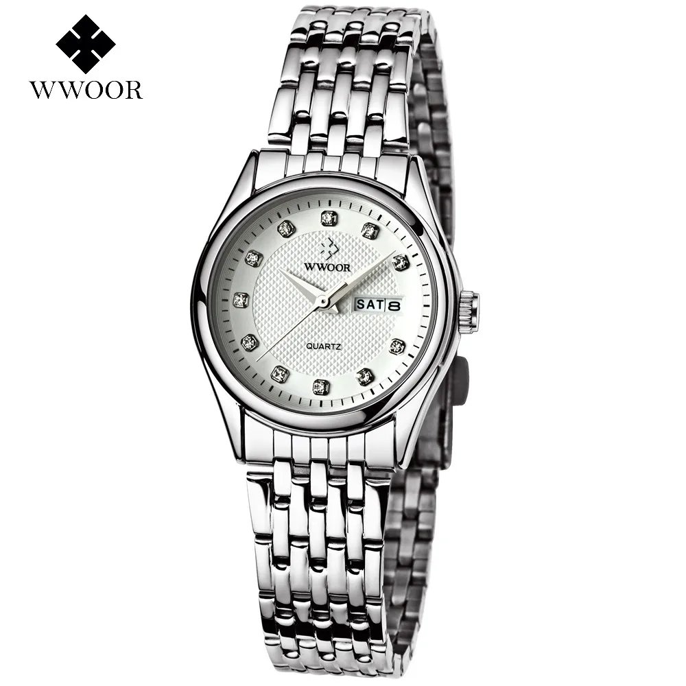 

WWOOR Ladies Famous Wristwatch Female Wrist Watch Women Brand Quartz Watch Girl Quartz-watch Montre Femme Relogio WR8824-White