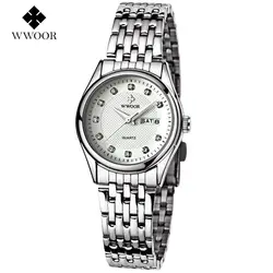 WWOOR женские знаменитые наручные часы женские брендовые кварцевые часы для девочек кварцевые часы Montre Femme Relogio WR8824-White