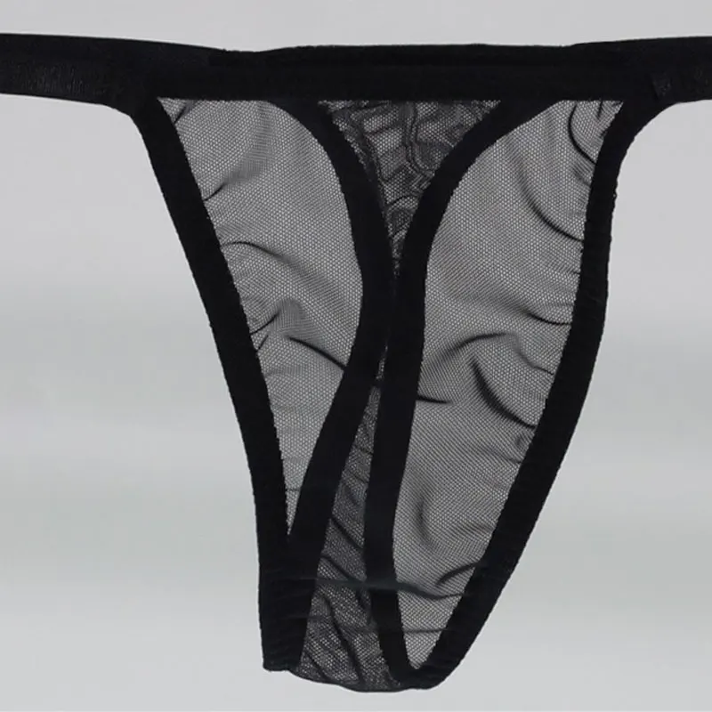 Low-Rise Ice Silk Transparent Black Sexy Panties Women Thongs And G Strings Micro Thong Bragas Mujer Underwear Lingerie Briefs