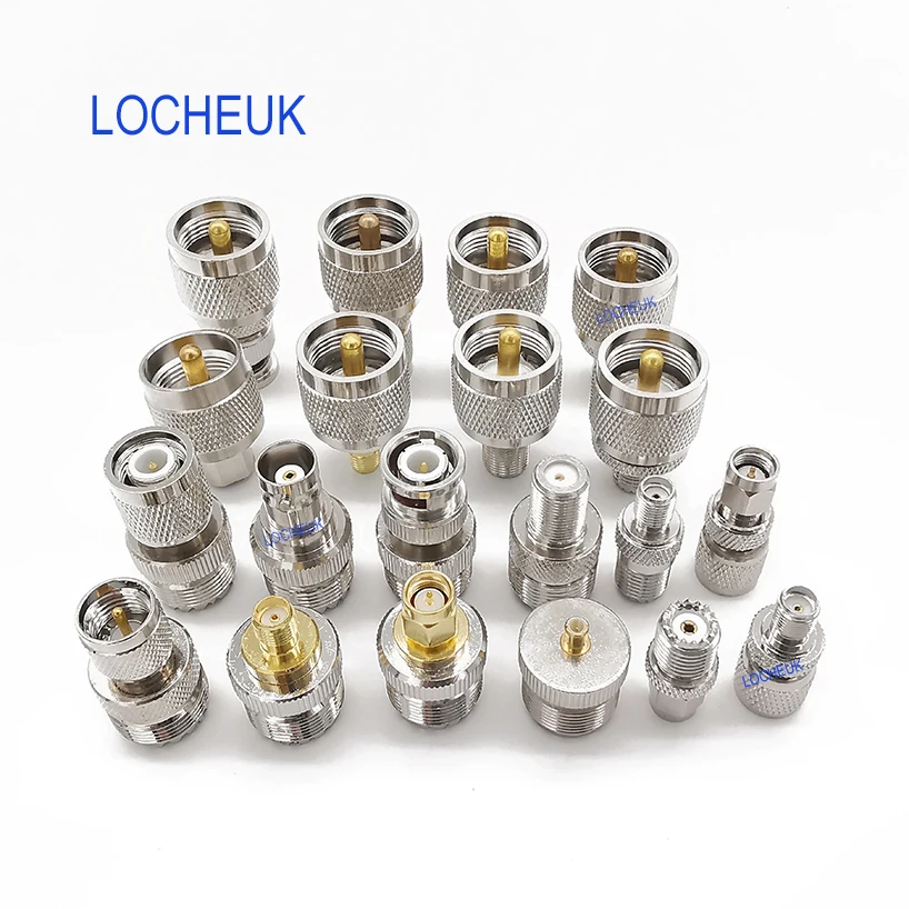 

20Pcs/Set UHF PL259 SO239 Mini UHF Connector Kit 50 Ohm UHF to SMA/BNC/MCX/FME/F/TNC/ Mini UHF Straight RF Coaxial Radio Adapter