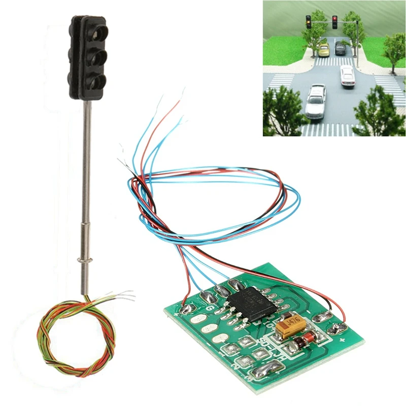 

3 Color Traffic Light Signals Ho Oo Scale Model 6Led For Diy Sand Table Crossing Street Construction Railway Two Side