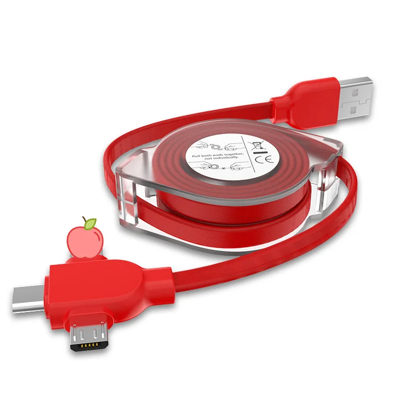 3 в 1 Выдвижной USB кабель Многофункциональный Micro Type c зарядный для iPhone XS 8 7 6 Huawei Mate20
