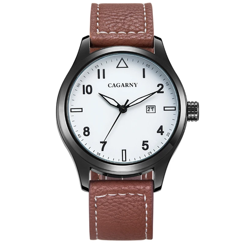 2019 classic design watch for men fashion quartz mens watches drop shipping wholesale leather strap waterproof auto date (3)