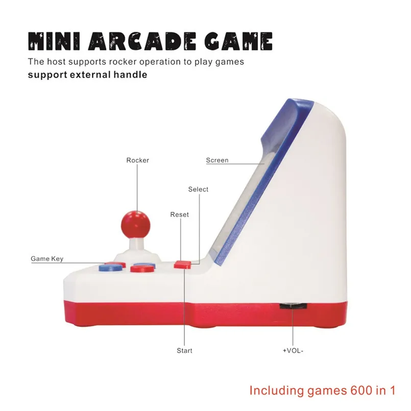 Mini Arcade Game 3.0 Inch Console Classic Handheld Video Games with 2 Controller 360 HD ARCADE GAMES 40JUL154