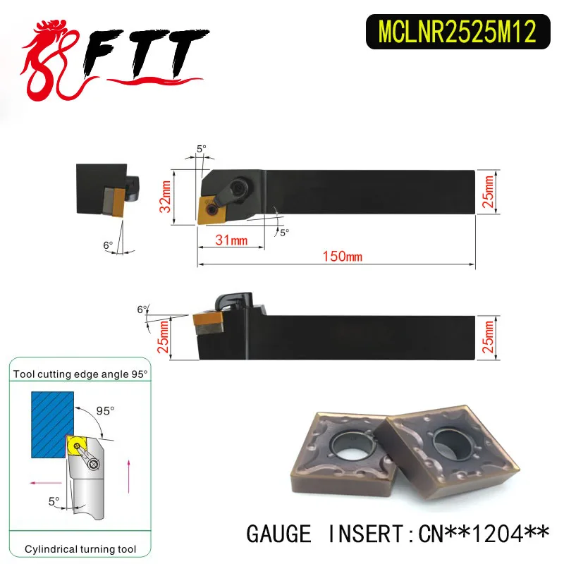 

MCLNR2525M12 95 Degree External Turning Lathe Bar Tool Holder For CNMG120404 CNMG120408 Used on CNC Lathe Machine
