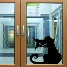 Съемные Наклейки на стены для празднования Хэллоуина черные кошки Декоративные наклейки для стен дома гостиной украшения 1 шт