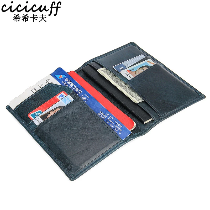 

CICICUFF RFID Shielding Credit Card Holder Genuine Leather on Cover for Passport Certificate Travel Ticket Clip Case Wallet Bag