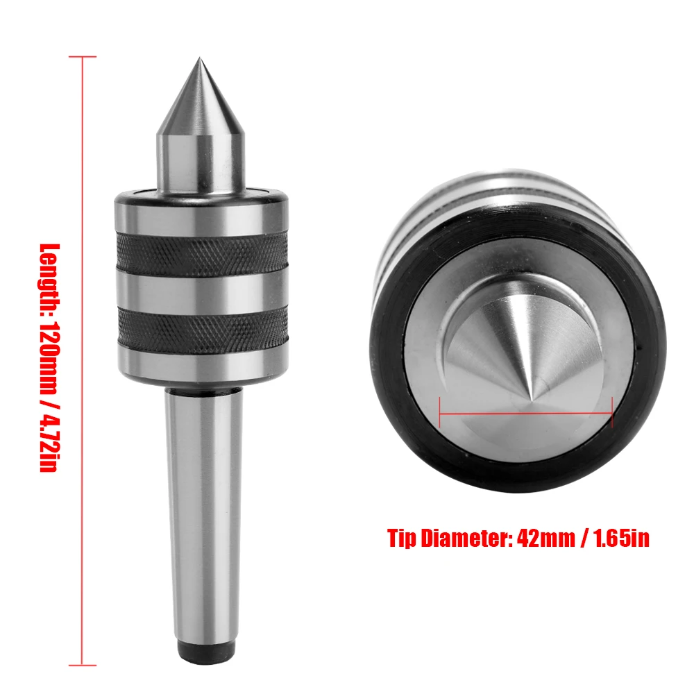 

Heavy Duty Live Morse Taper Bearing Tailstock Center For CNC Cutter Metal Woodworking Lathe Turning Tool MT2 Tailstock Center