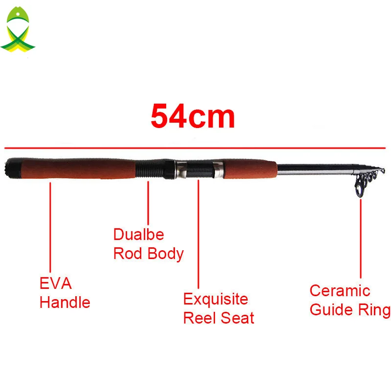JSM 2,1 м Стекловолоконный телескоп Приманка Удочка и катушка для ловли нахлыстом литье спиннинг удочка комбо