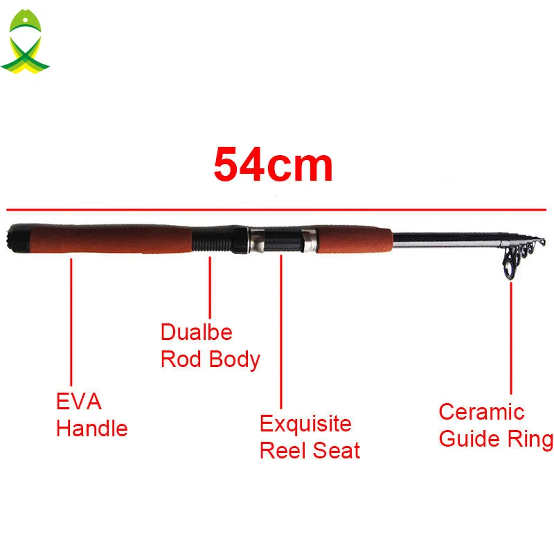 JSM 2.1m Fiberglass Telescope Baitcasting Fishing Rod And Reel Fly Fishing Casting Spinning Fishing Rod Combo