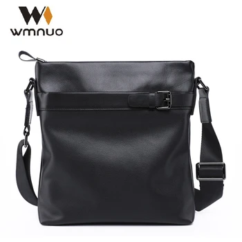 

Wmnuo Men Shoulder Bag Genuine Leather Men Bag 2018 Handbag Soft Cowhide Leather Fashion High Quality Business Crossbody Bag