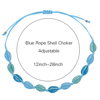 

Natural Cowrie Shell Choker Necklace for Women Sea shell Necklace Adjustable Cord Rope Charms Colored seashell Necklace Boho Bea