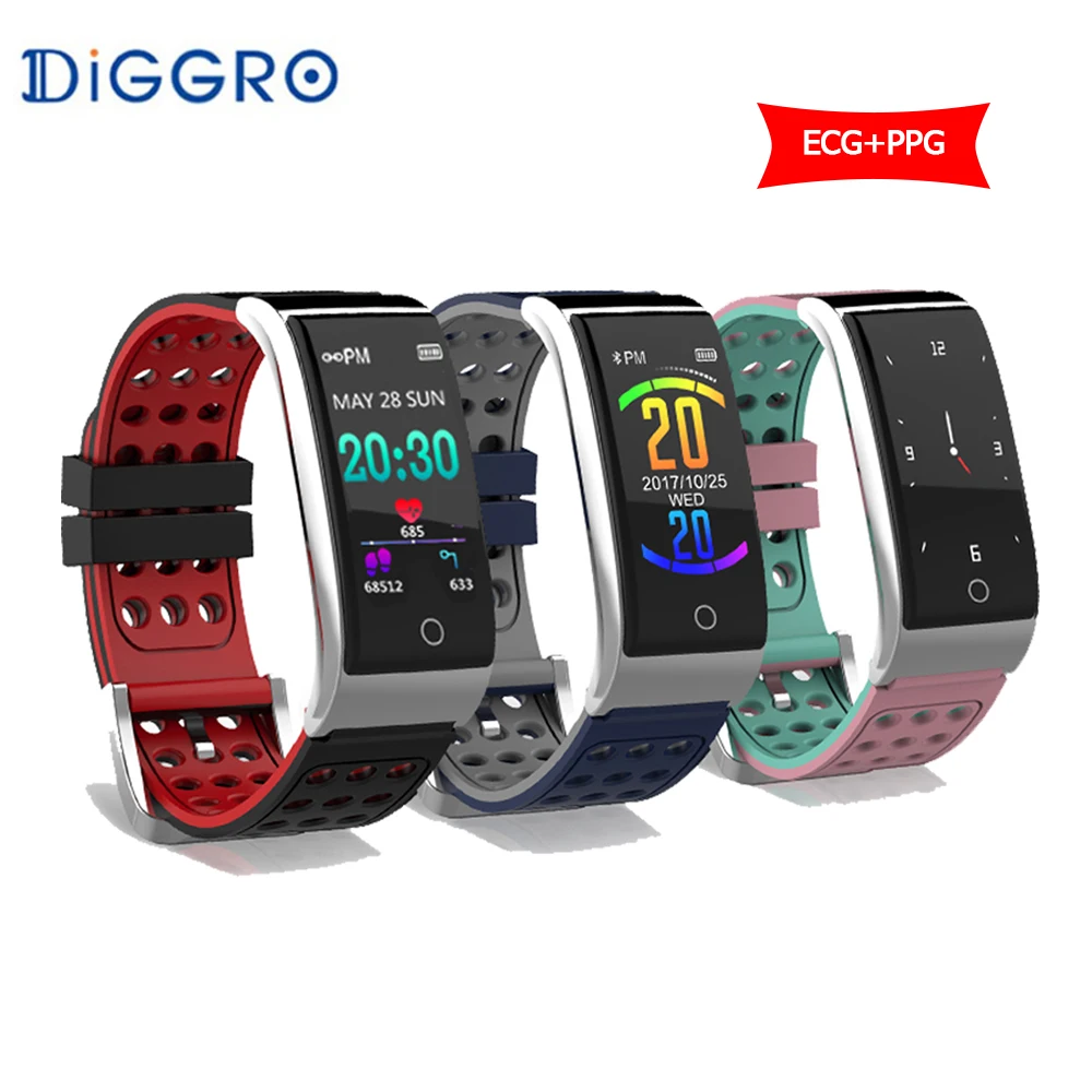 

Diggro E08 Smart Watch Men ECG PPG Electrocardiogram Display Blood Pressure Heart Rate Monitor Fitness Tracker Waterproof Watch