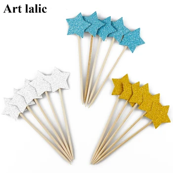 

30pcs Glitter Paper Star Lovely Star Cake Topper Set For Kids Birthday Wedding Party Decoration Supplies Baby Shower Party Decor