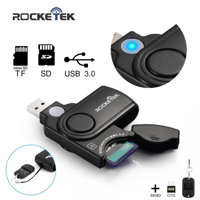 Special Offers Rocketek usb 3.0 multi 2 in 1 memory otg phone card reader 5Gbps adapter for SD/TF micro SD for pc computer laptop accessories