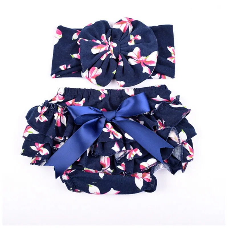 Cotton Baby Girls Diaper Covers Bloomers Shorts Newborn Cute Tutu Ruffled Panties Toddler Girls Fashion Summer Clothing - Цвет: Yes Bow headband