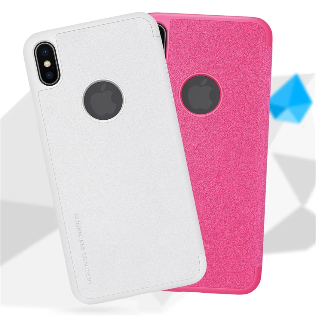 For iPhone XR XS Max cover Flip Case NILLKIN Sparkle super thin Card Pocket Phone flip cover PU leather case for iPhone XS Max iphone 8 plus leather case