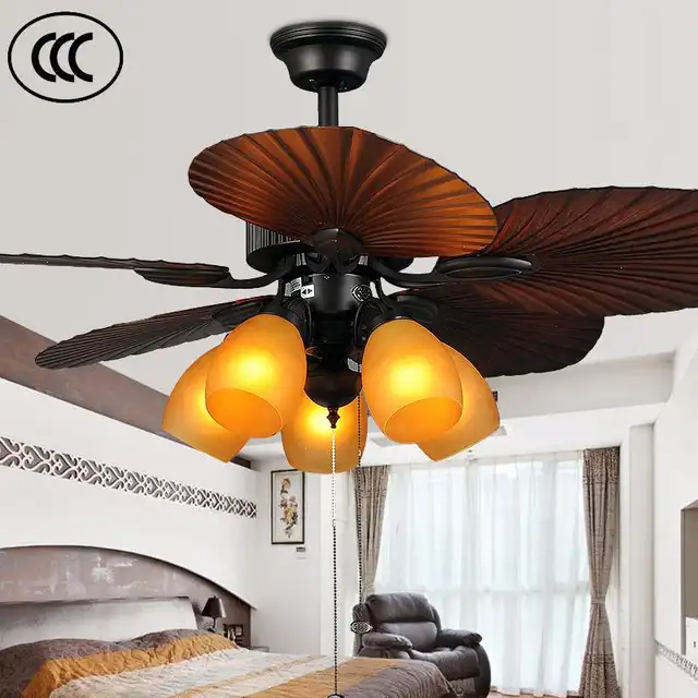 Unique Used Leaf Design Ceiling Fan Light With Southeast Asian