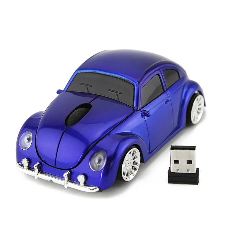 CHYI Автомобильная беспроводная мышь Жук автомобиль модель оптического компьютера USB Mause 1600 dpi 2,4G мини-мыши для подарка ПК ноутбук Настольный - Цвет: Синий