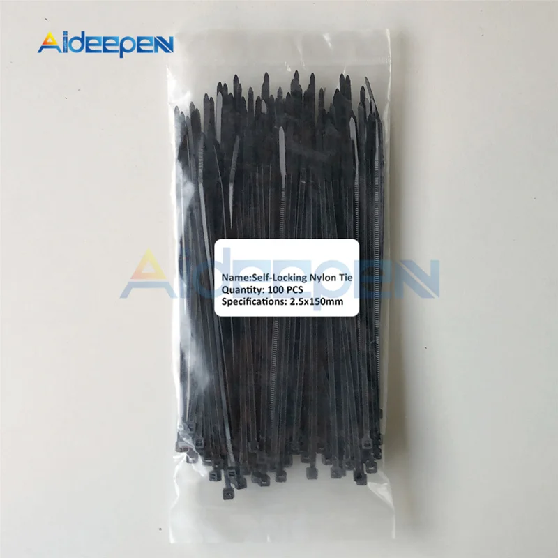 100 Adet/grup 2.5*150mm Plastik kaymaz Tel Zip Bağları Seti 150mm Kendinden kilitlemeli Naylon Dayanıklı Kablo Bağları UL Sertifikalı 12 Renk