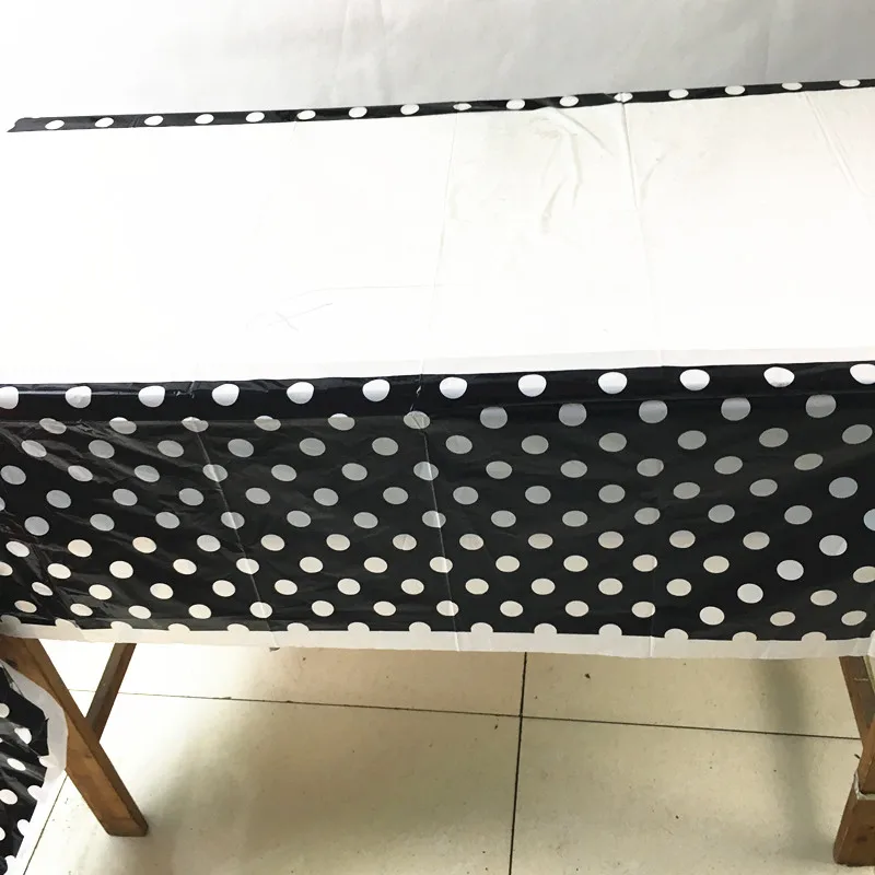 

1pcs/lot black white dots disposable tablecloths black dots birthday party decorations black dots disposable party tablecloths