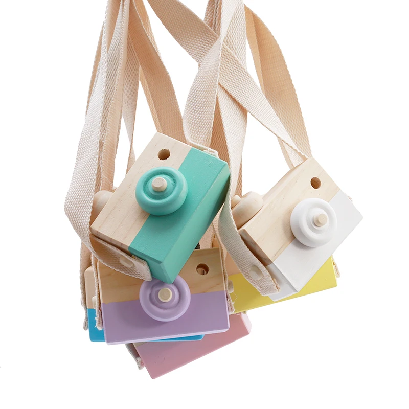 

2018 Wooden Toy Mini Cute Wood Camera Toys For Children Natural Toys Decorative camera Educational Christmas New Year Gifts