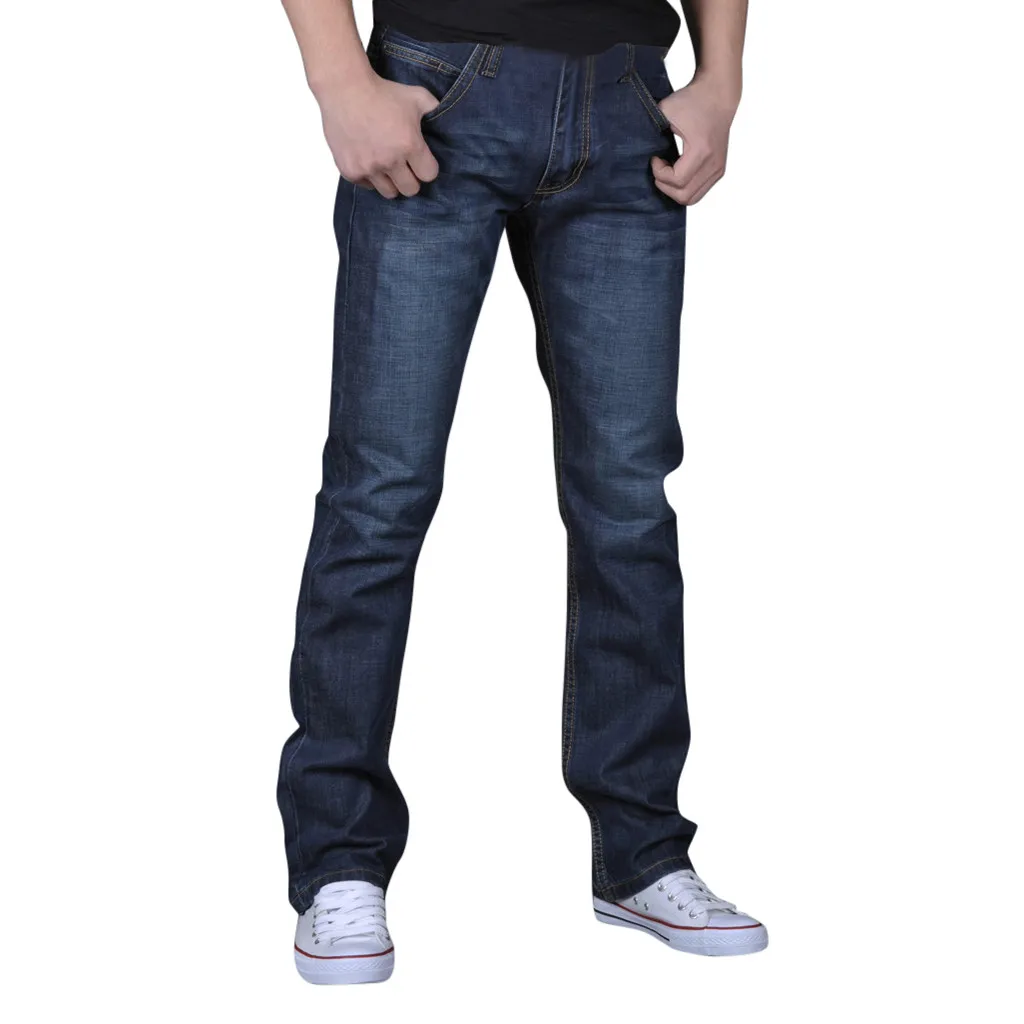 Новинка, мужские однотонные джинсовые хлопковые винтажные рабочие брюки в стиле хип-хоп, джинсовые брюки, много размеров