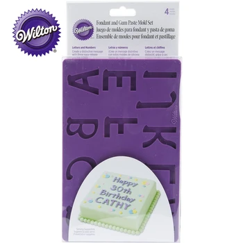 

Wilton 4-Piece Silicone Letters and Numbers Fondant and Gum Paste Cookie Cake Molds Cake Decorating Supplies